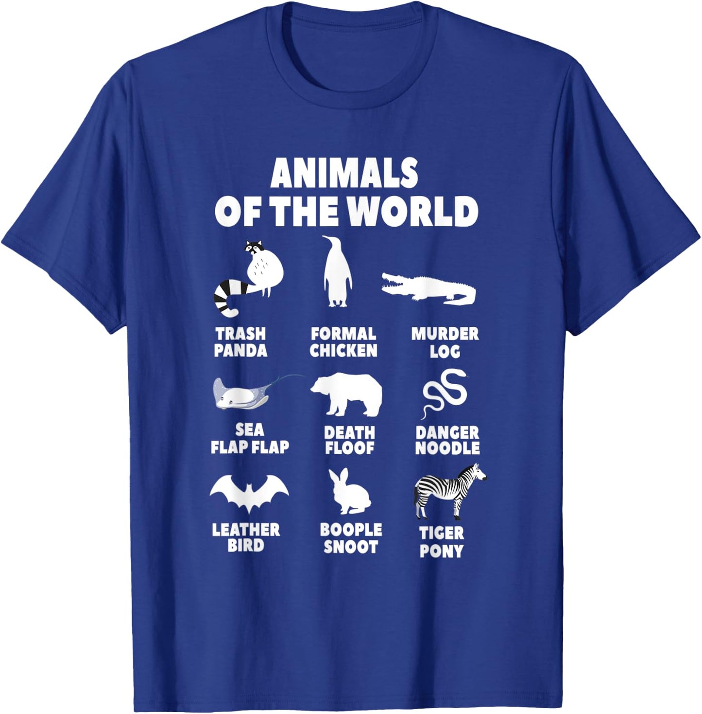 Animals Of The World Biology Wildlife Gift T-Shirt - T-Shirt | Royal