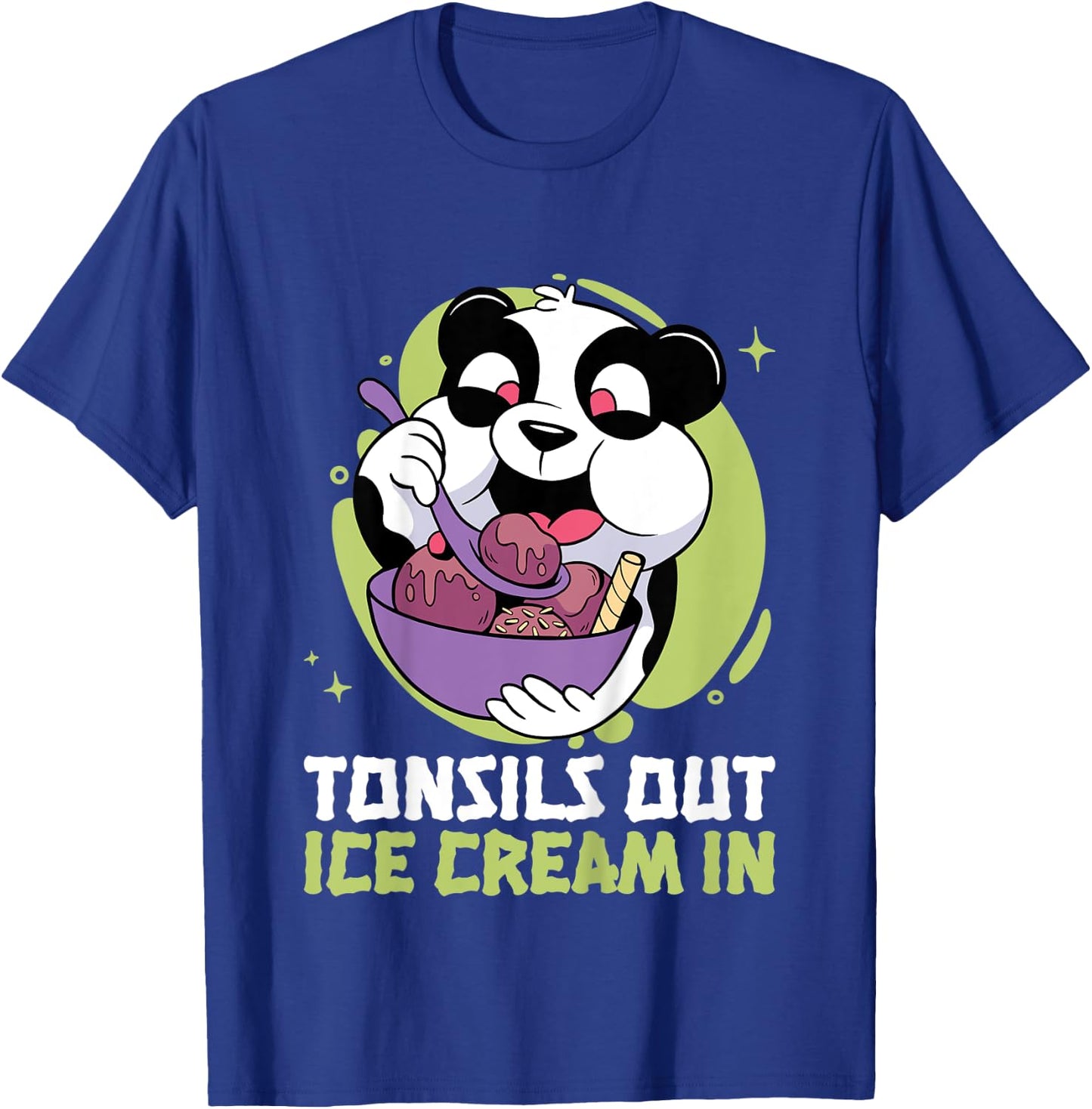 Tonsils Out Ice Cream In Panda Recovery for Kids T-Shirt - T-Shirt | Royal