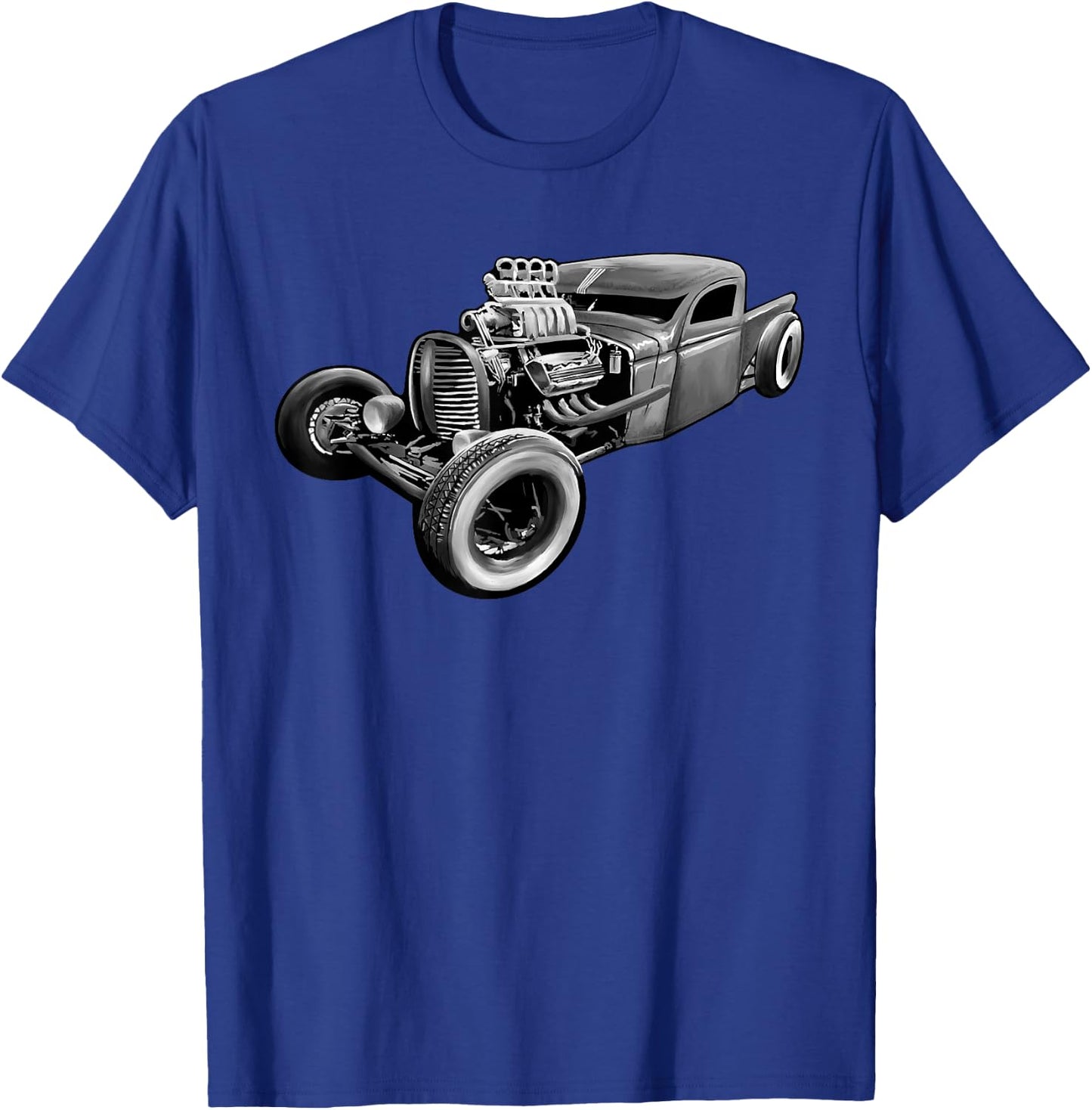 Rust Bucket Outline Funny Hot Retro Rod Diesel Cars Gift Men T-Shirt - T-Shirt | Royal