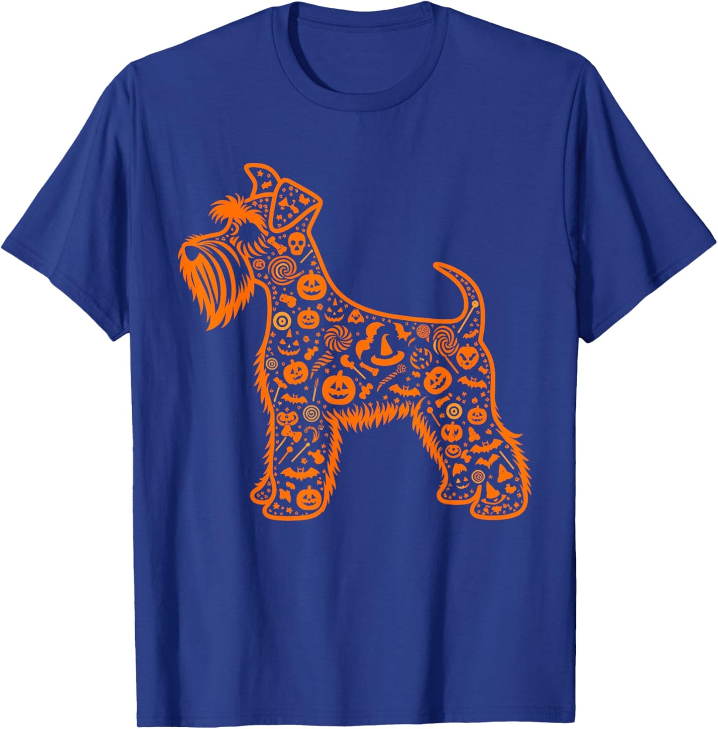 Pumpkin Miniature Schnauzer Candy Halloween Kids T-Shirt - T-Shirt | Royal