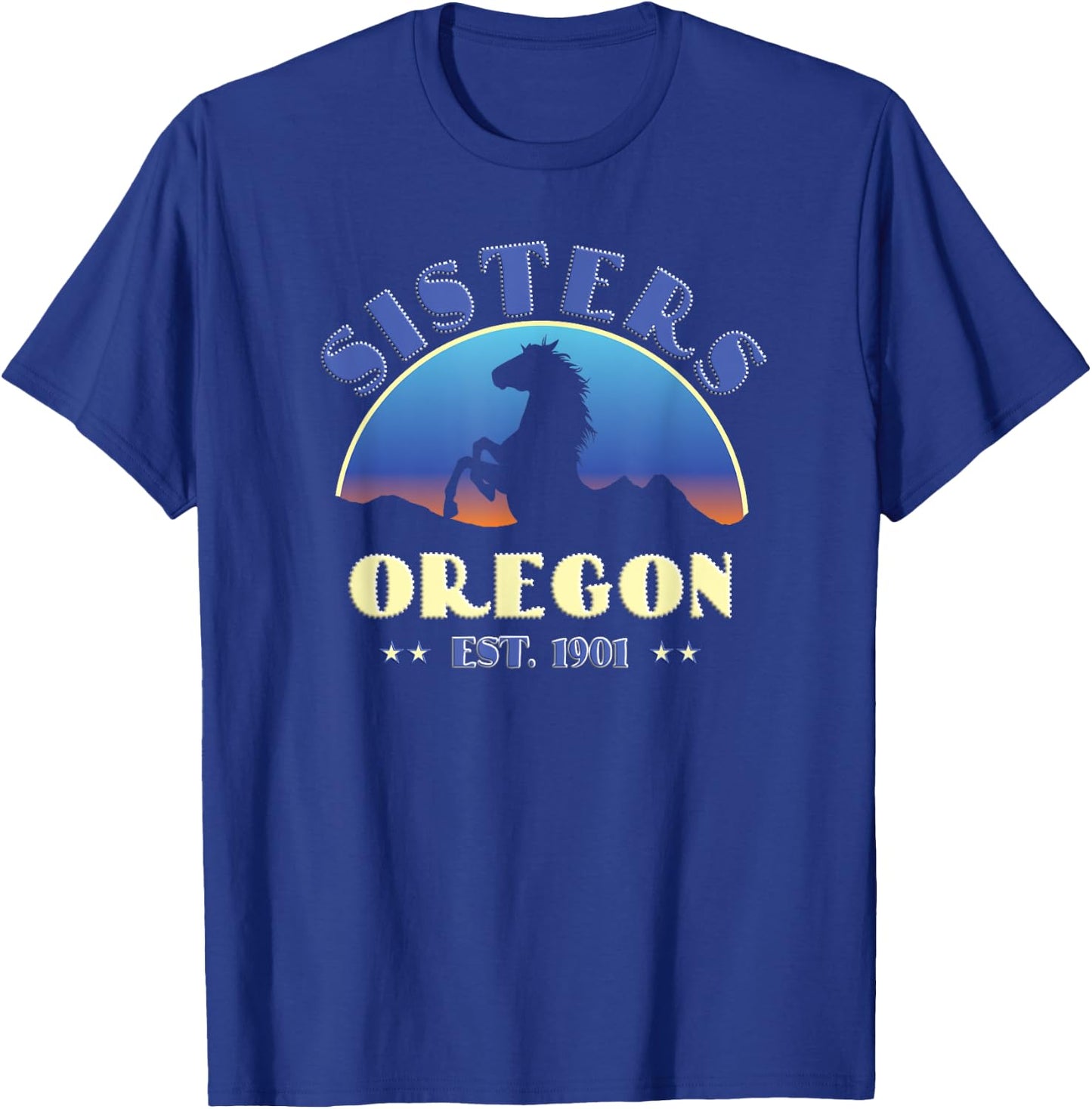 Sisters, Oregon OR Wild Horse T-Shirt - T-Shirt | Royal