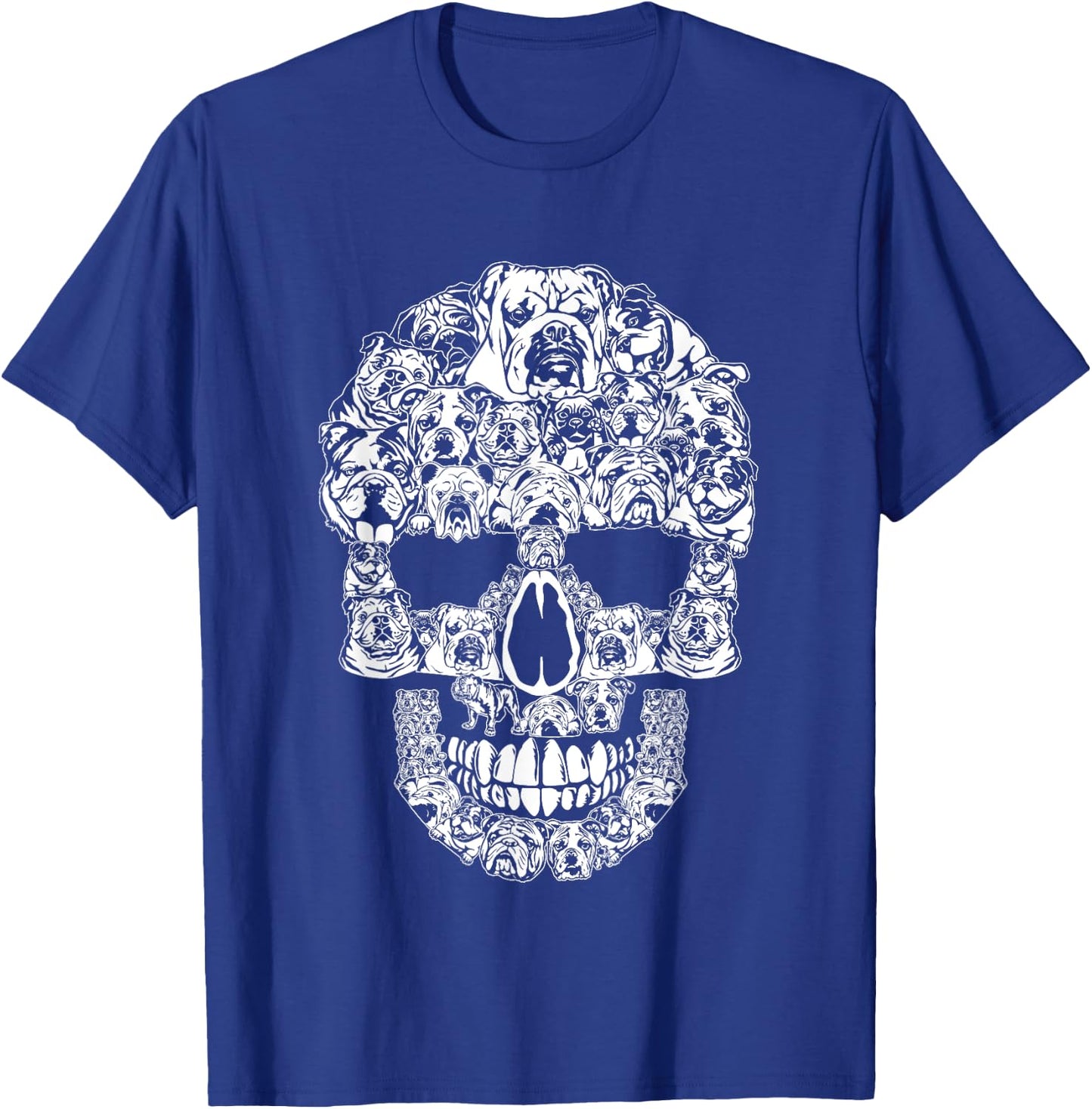 Funny Halloween English Bulldog Skull Dog Lover Costume Men Women T-Shirt - T-Shirt | Royal