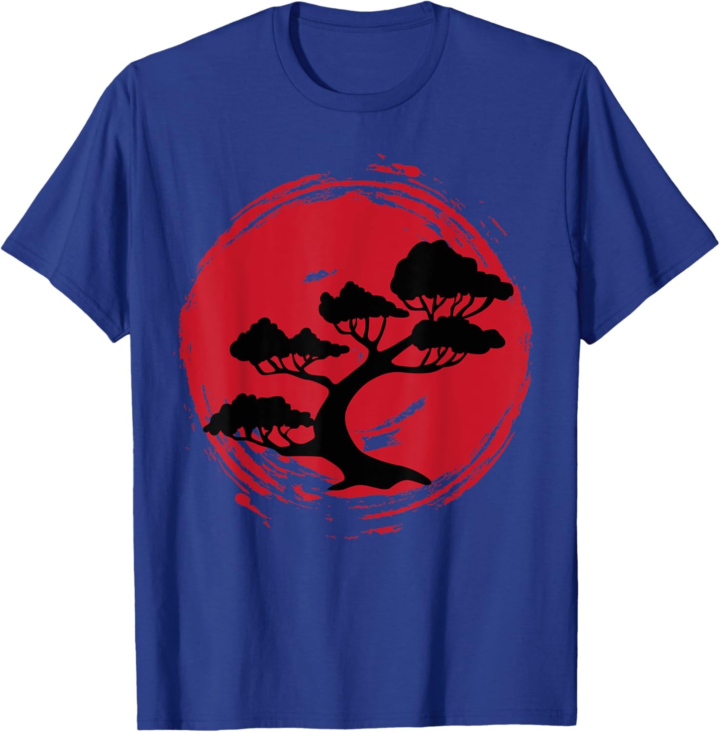 BONSAI TREE Japanese Enso Calligraphy Circle T-Shirt - T-Shirt | Royal