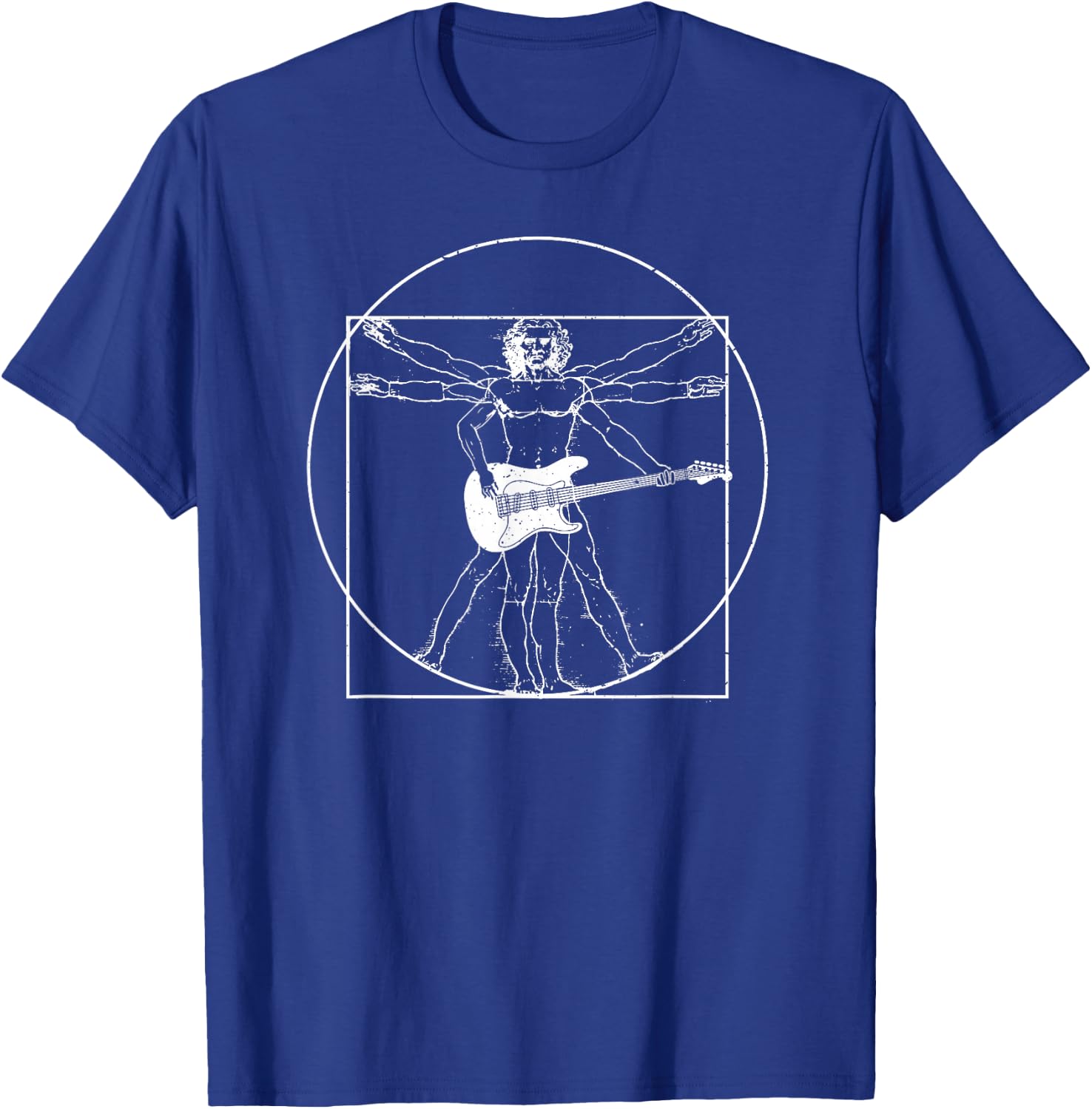 Electric Guitar Musician Gift: Da Vinci Drawing Small T-Shirt - T-Shirt | Royal