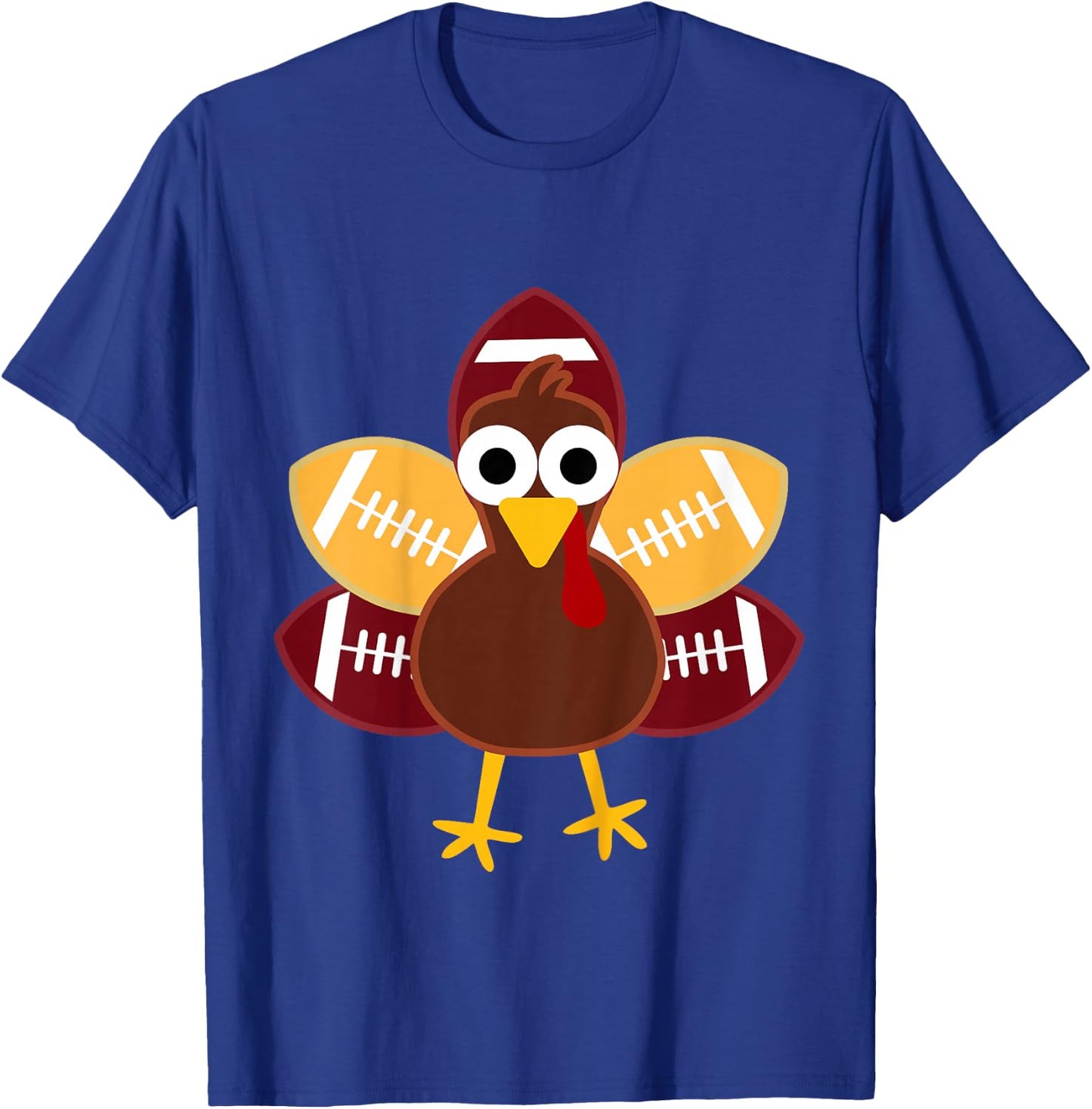 Turkey Football Toddler Boy Thanksgiving Baby Funny T-Shirt - T-Shirt | Royal