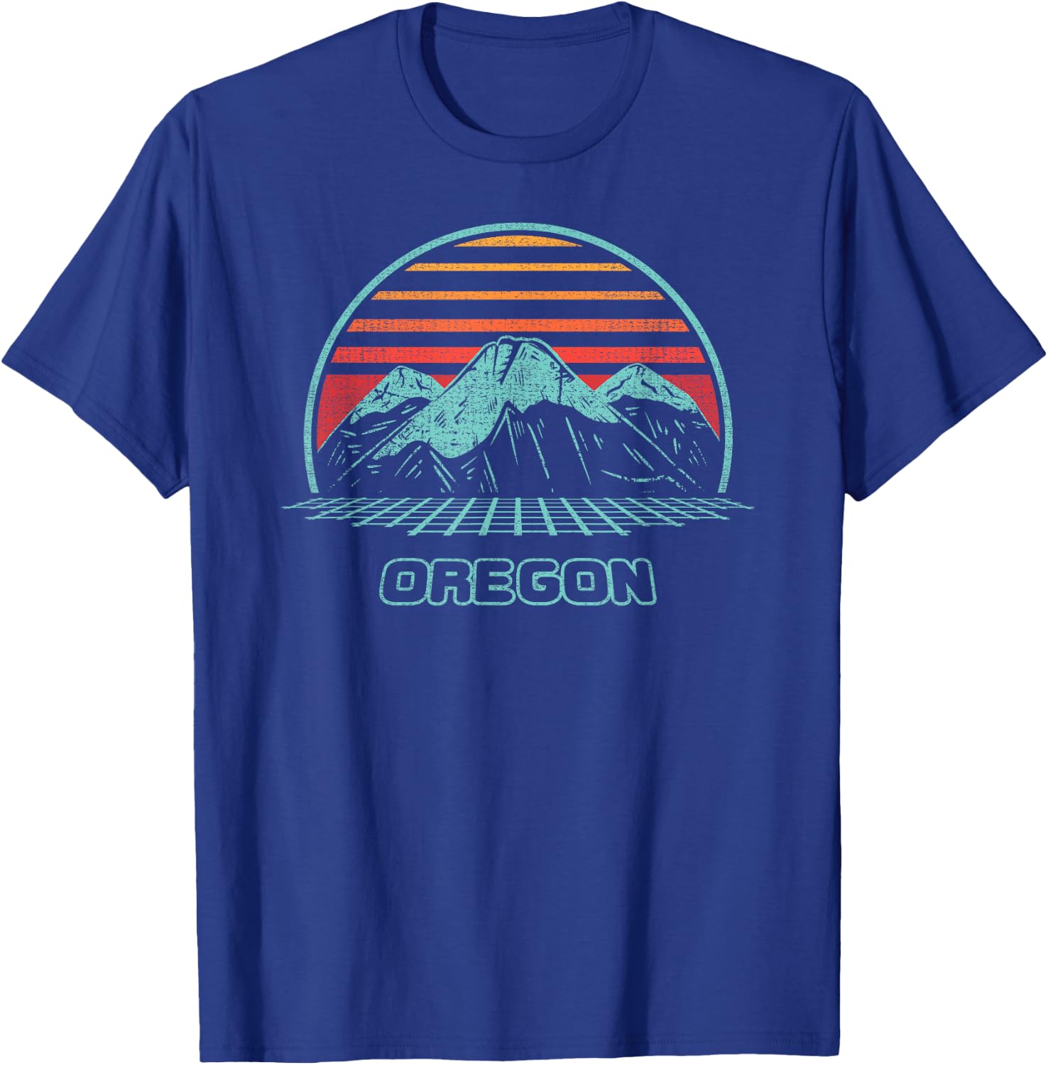 Oregon Retro Mountain Hiking 80s Style T-Shirt - T-Shirt | Royal