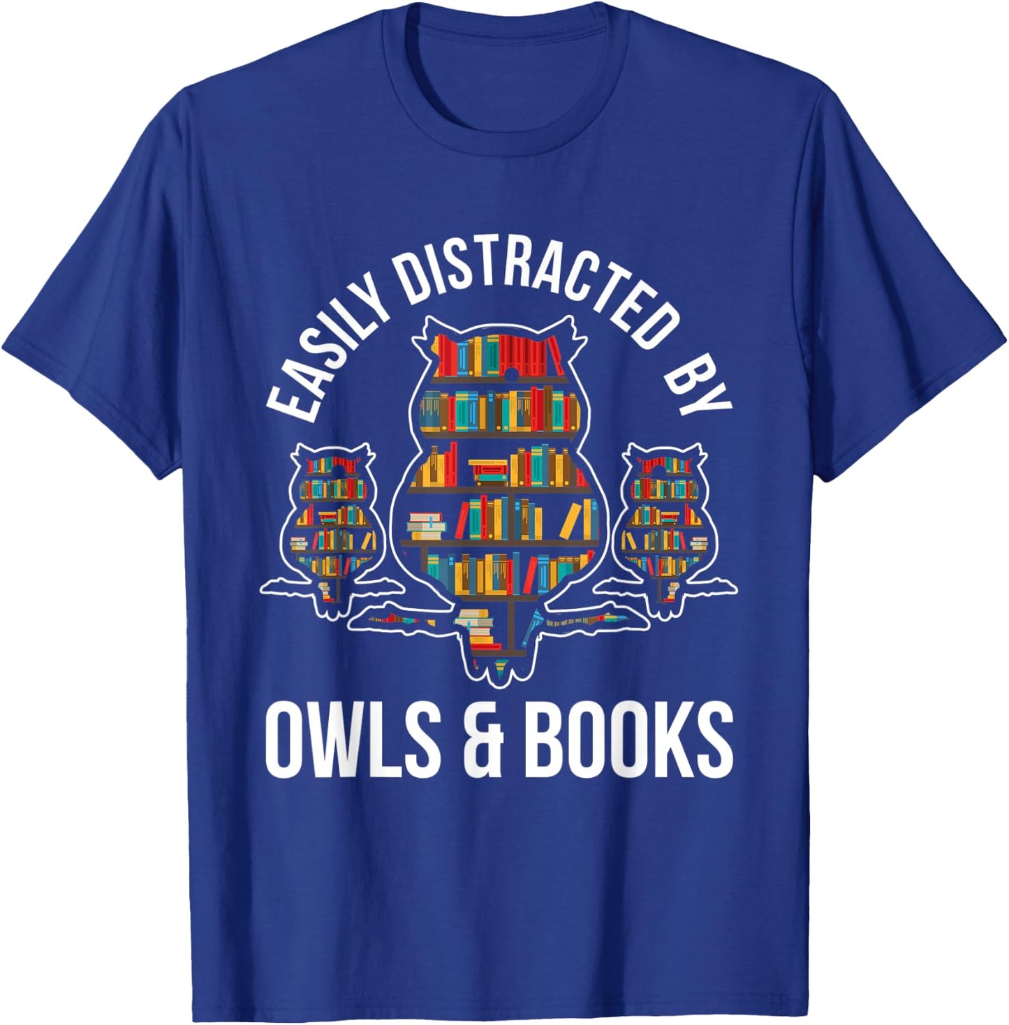 Owl Book Nerd Reading Gift Owl T-Shirt - T-Shirt | Royal