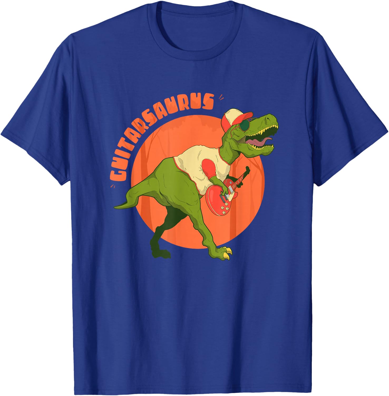 Guitarsaurus T rex Guitar Saurus Dinosaur Men Boys T-Shirt - T-Shirt | Royal