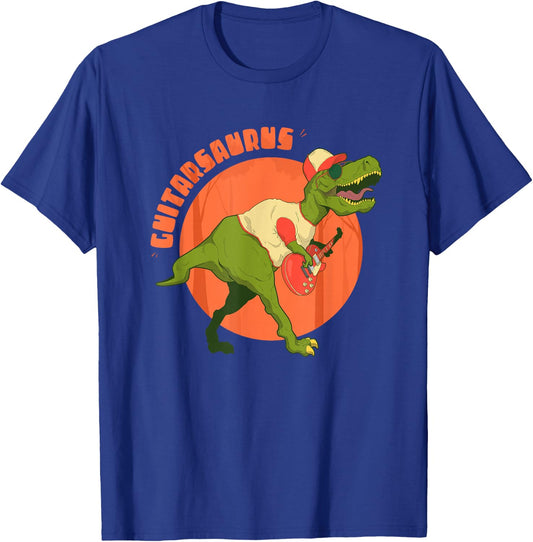 Guitarsaurus T rex Guitar Saurus Dinosaur Men Boys T-Shirt - T-Shirt | Royal