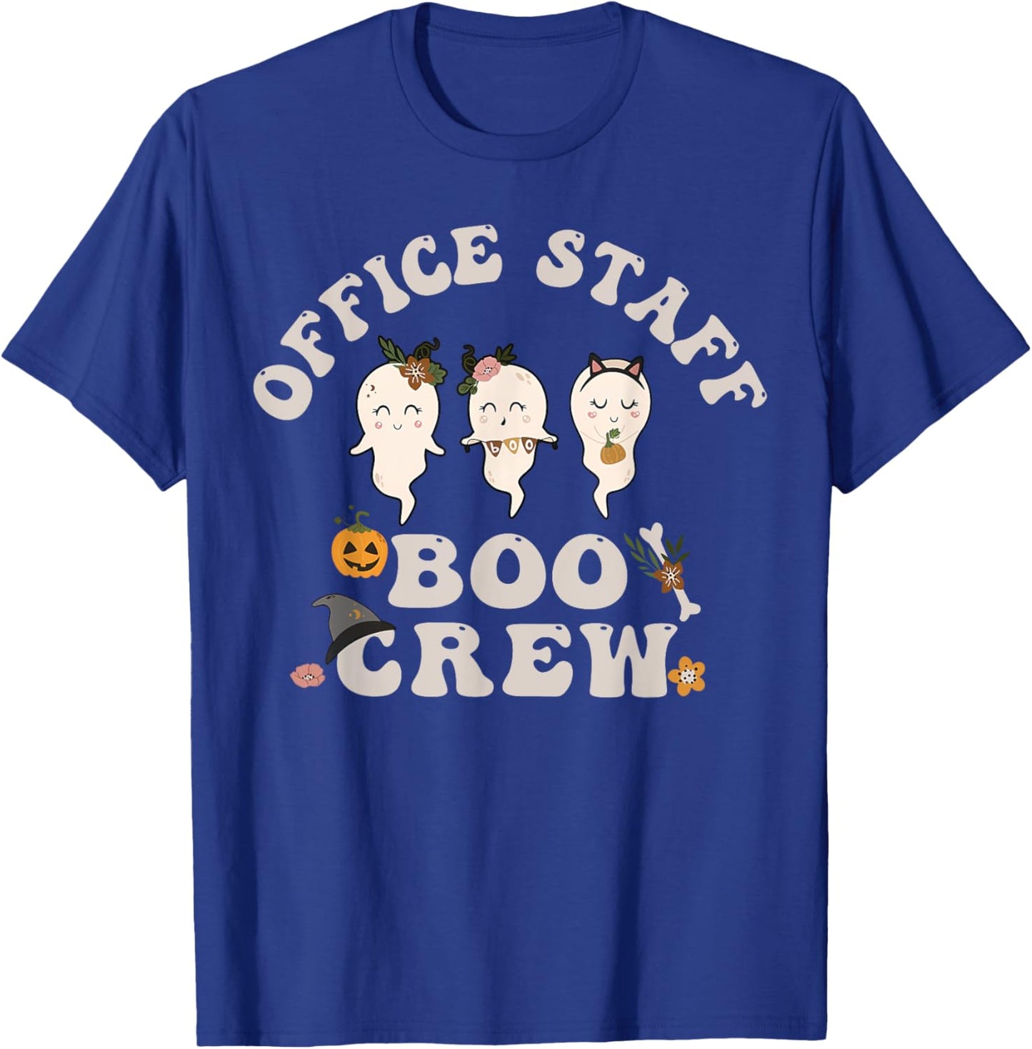 Halloween Office Staff Boo Crew Cute Ghost Fall Office Squad T-Shirt - T-Shirt | Royal
