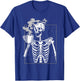 Funny Skeleton Drinking Coffee Caffeine Lover Coffee Brewer T-Shirt - T-Shirt | Royal