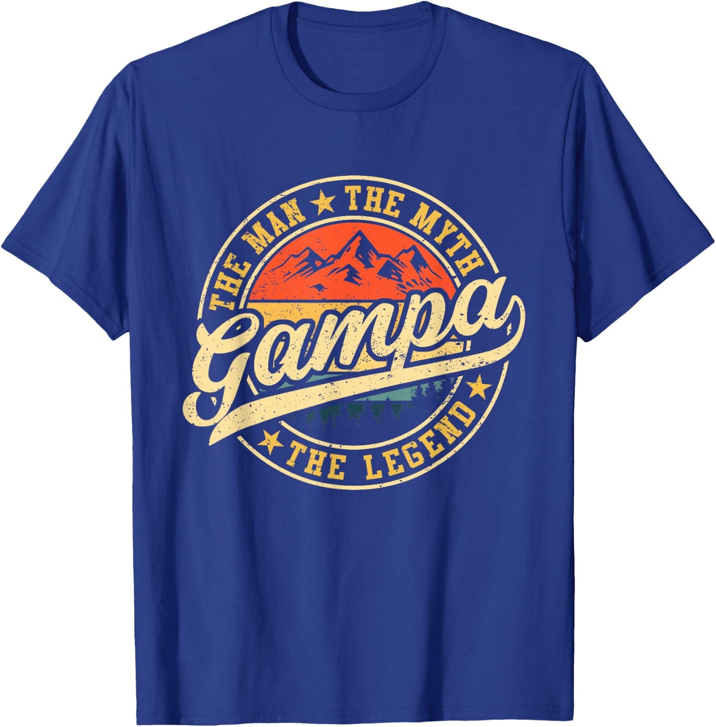 Gampa The Man The Myth The Legend Funny Grandpa Father's Day T-Shirt - T-Shirt | Royal