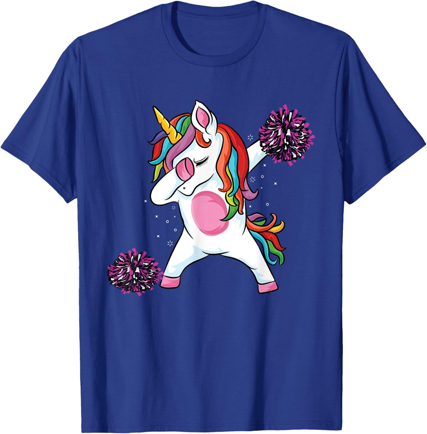 Magical dabbing unicorn cheer cute unicorn Cheerleading T-Shirt - T-Shirt | Royal