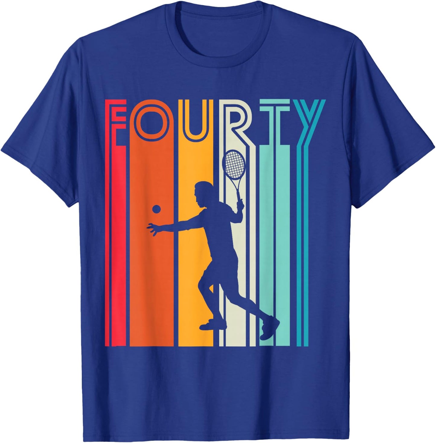 40. Birthday Gift Tennis Sport Retro Tennis Player T-Shirt - T-Shirt | Royal