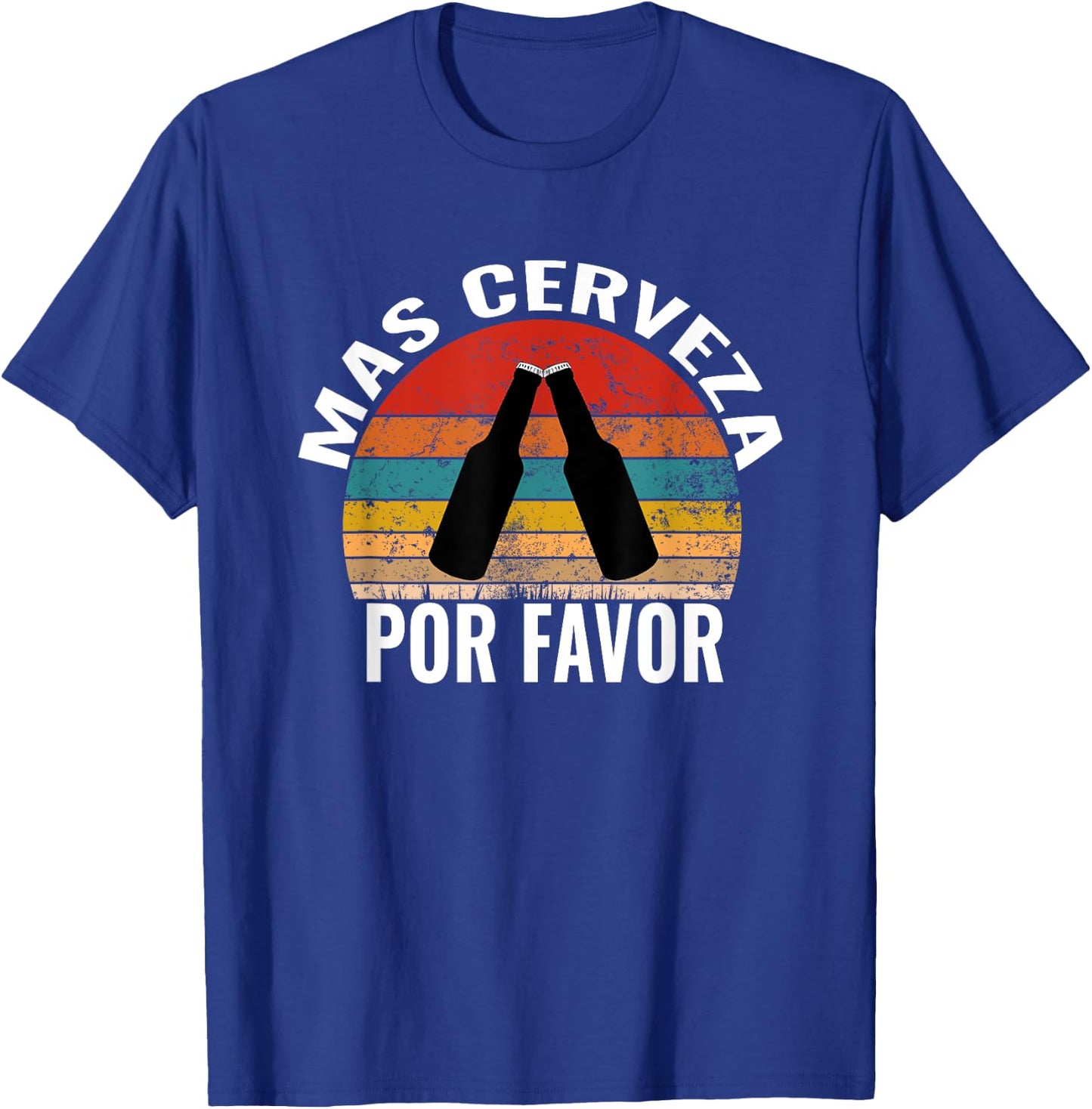 Mas Cerveza Por Favor Funny Vintage Spanish Beer Lover T-Shirt - T-Shirt | Royal