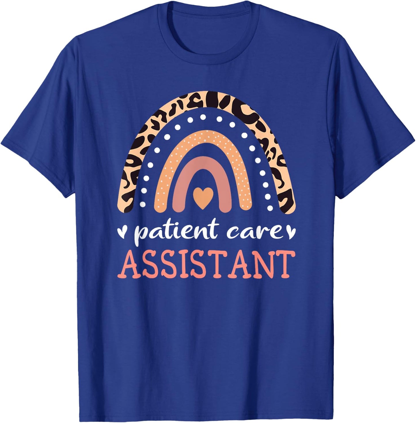 Patient Care Assistant Leopard Rainbow Nurse PCA T-Shirt - T-Shirt | Royal