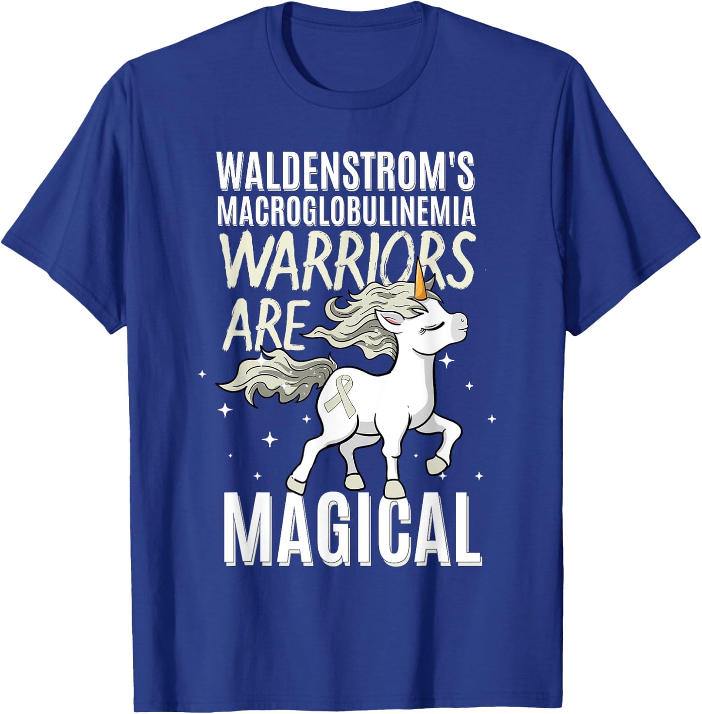 Waldenstrom's Macroglobulinemia Warrior WM Awareness Unicorn T-Shirt - T-Shirt | Royal