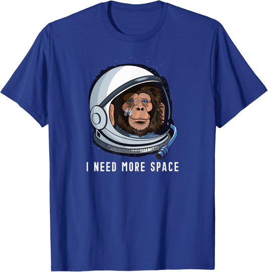 I Need More Space - Astro Chimp - Astronaut Monkey T-Shirt - T-Shirt | Royal