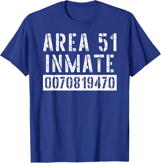 Area 51 Inmate Alien UFO Roswell T-Shirt - T-Shirt | Royal