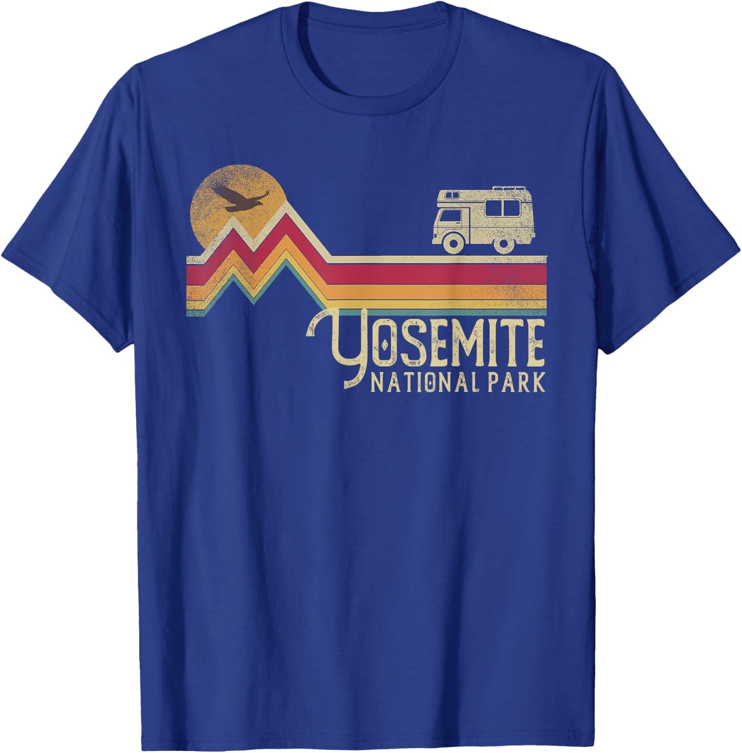 Yosemite National Park Retro Style Vintage California T-Shirt - T-Shirt | Royal