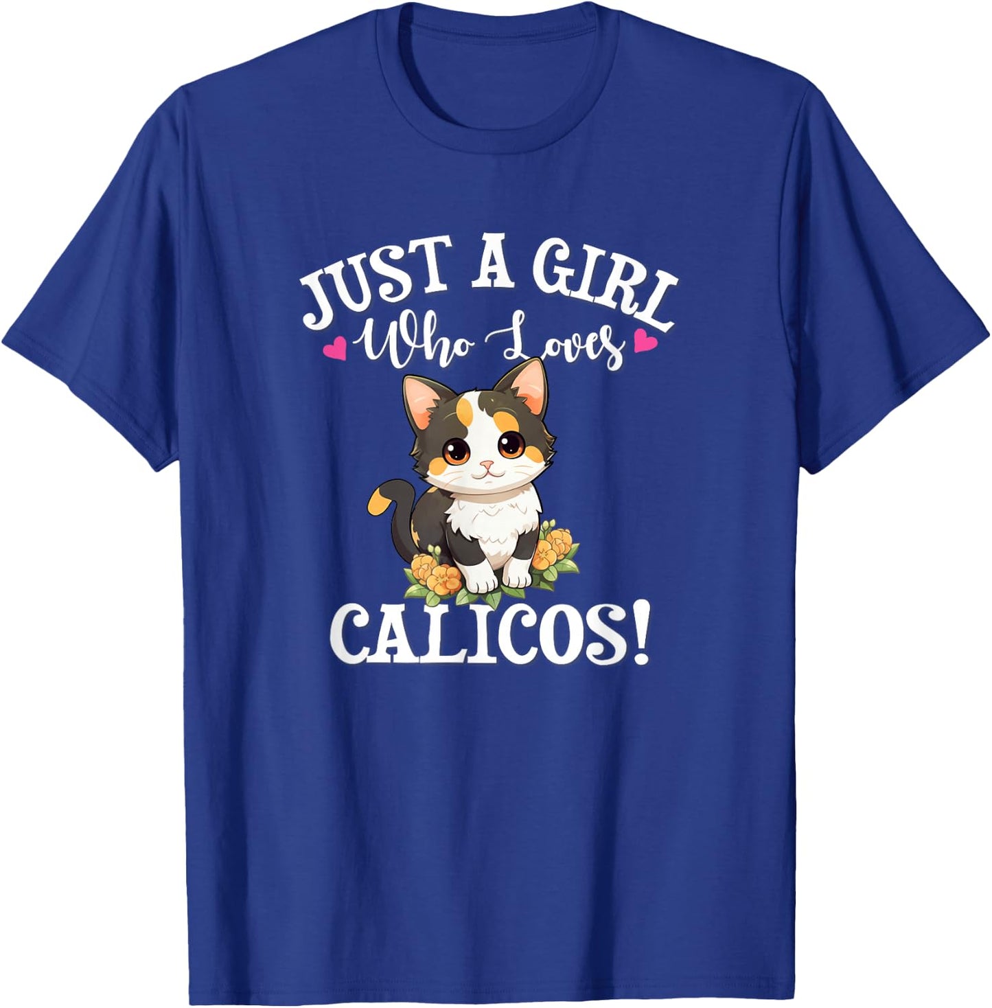 Kawaii Girl Who Loves Calico Cat Lover T-Shirt - T-Shirt | Royal