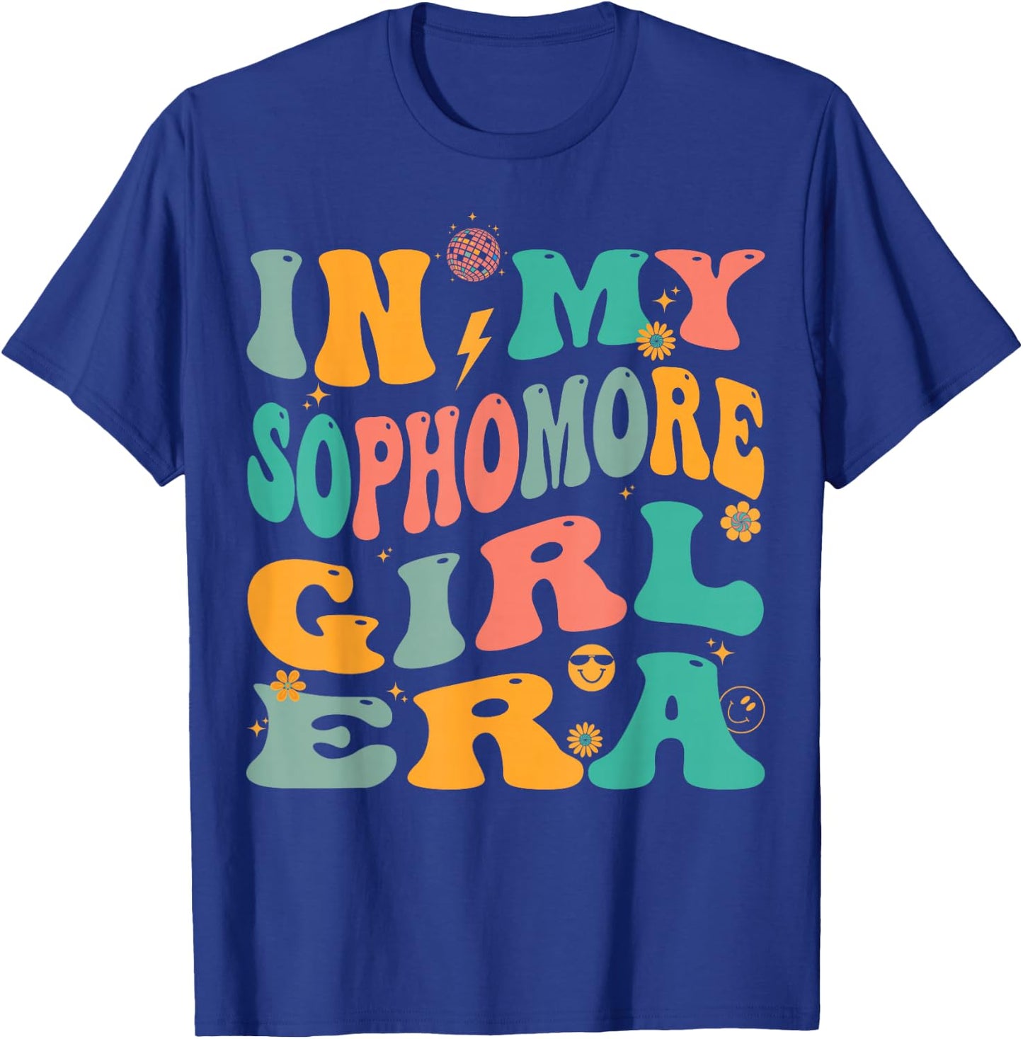 Retro Sophomore Girl Groovy T-Shirt - T-Shirt | Royal