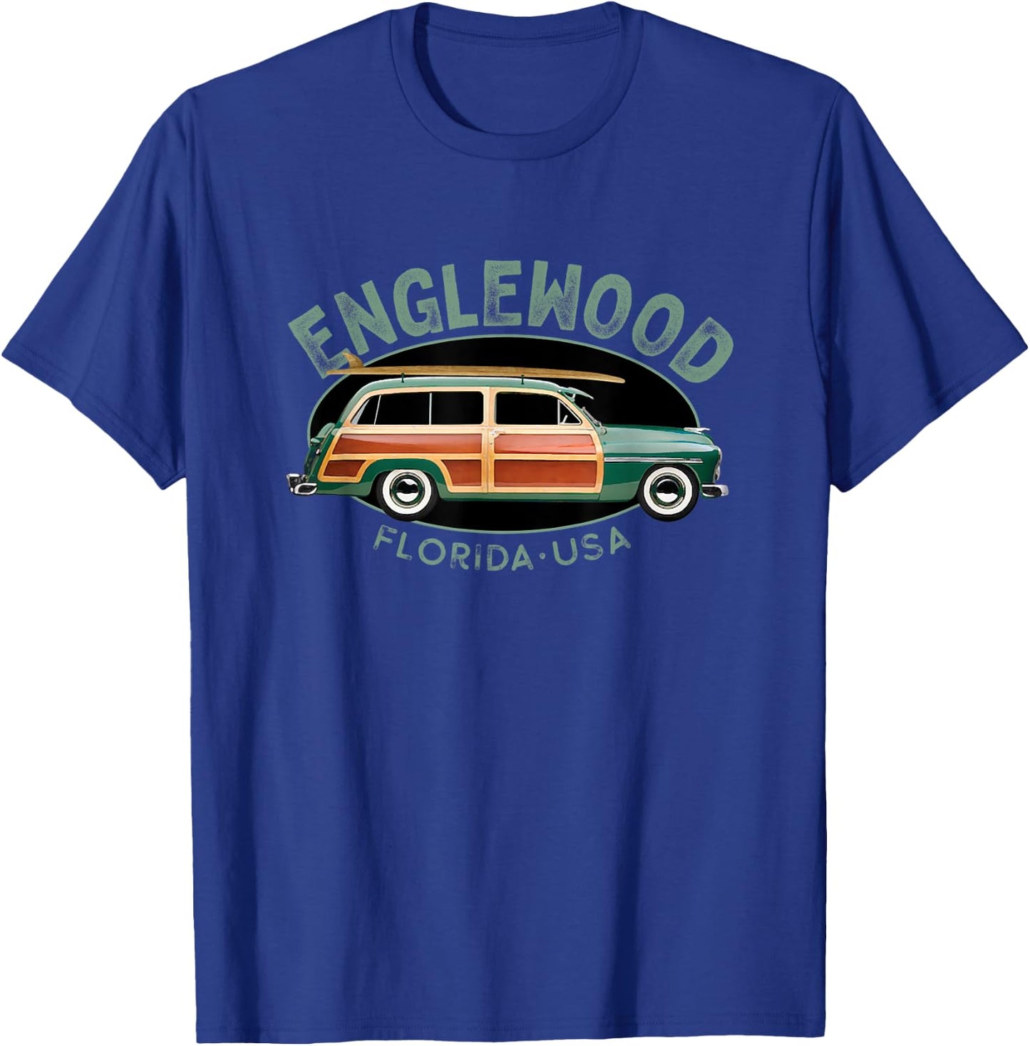 Englewood Florida Vintage surfing design T-Shirt - T-Shirt | Royal