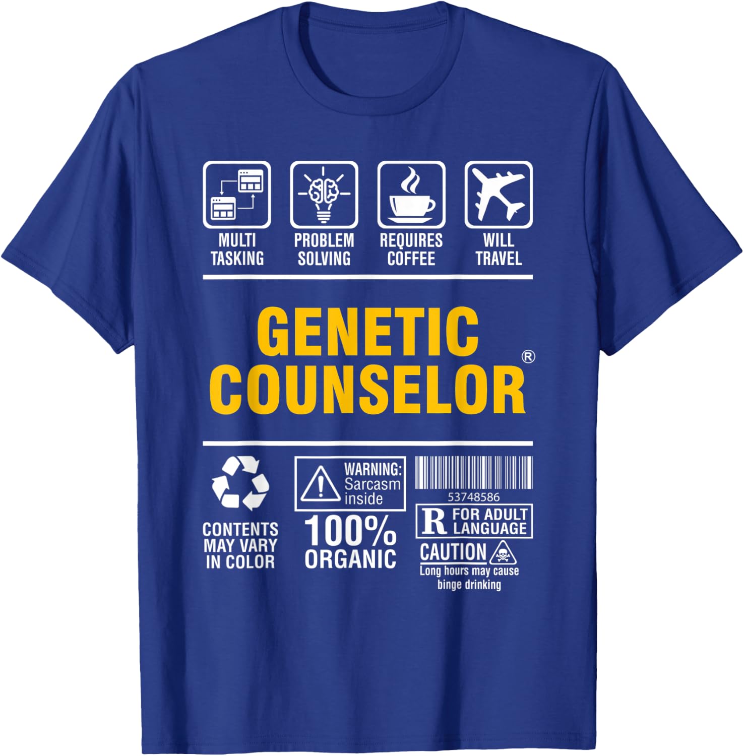 Genetic Counselor Multitasking Problem Solving Coffee Lover T-Shirt - T-Shirt | Royal