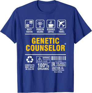Genetic Counselor Multitasking Problem Solving Coffee Lover T-Shirt - T-Shirt | Royal