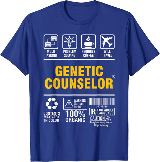 Genetic Counselor Multitasking Problem Solving Coffee Lover T-Shirt - T-Shirt | Royal