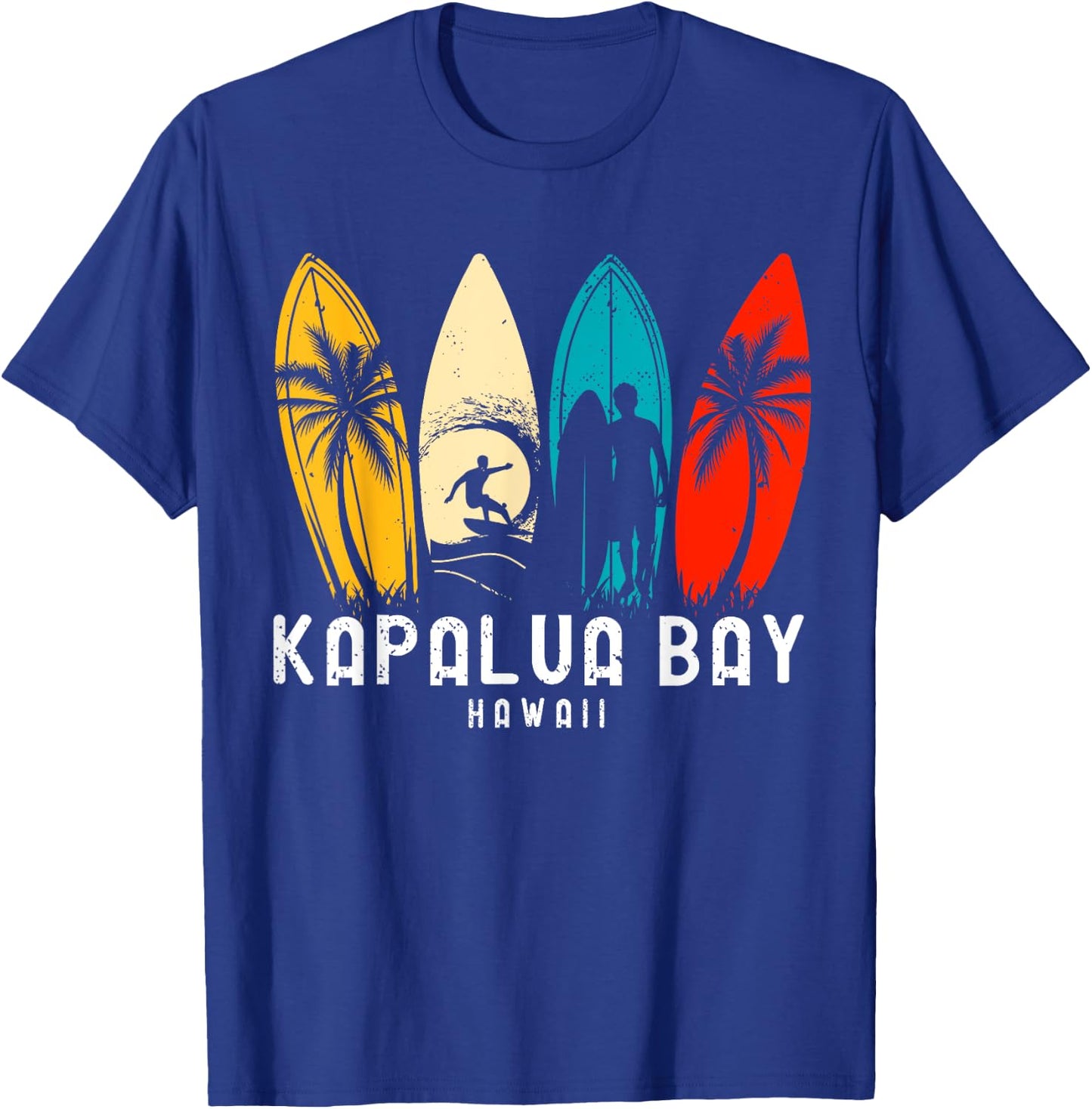 Retro Hawaii Kapalua Bay Surfboarder Design T-Shirt - T-Shirt | Royal