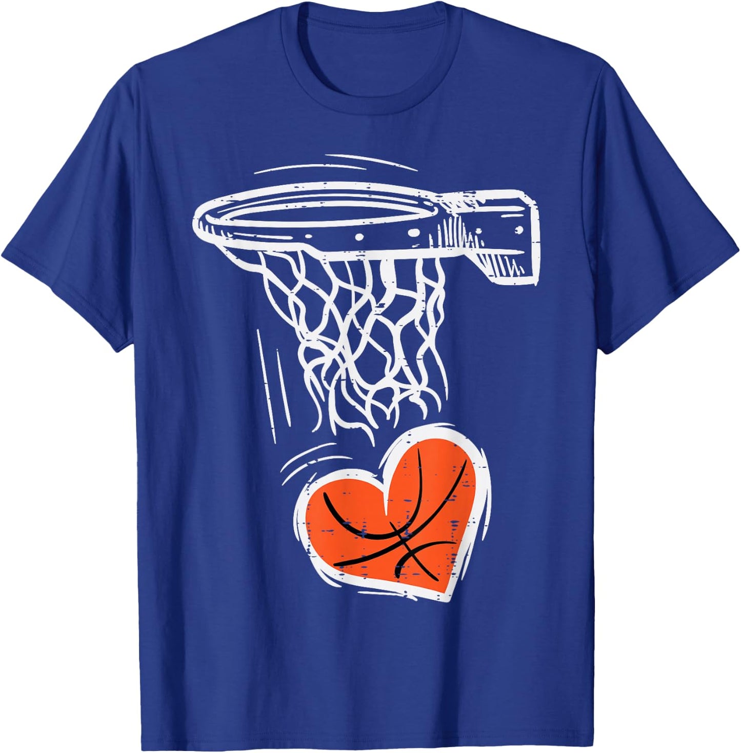 Valentines Day Basketball Heart Men Women Girls Kids Toddler T-Shirt - T-Shirt | Royal
