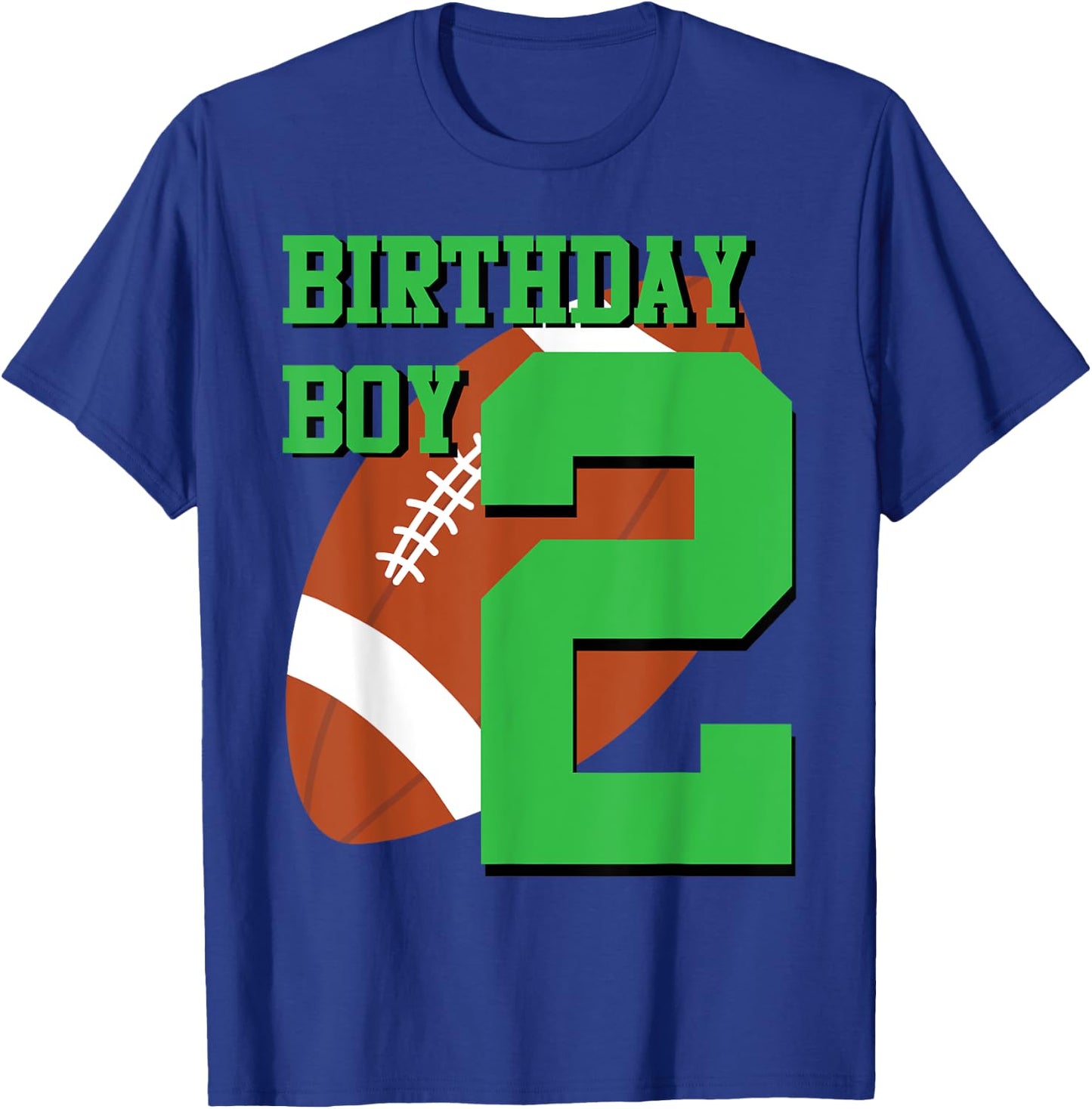 2nd Birthday Football Boy | 2 year old Field Players T-Shirt - T-Shirt | Royal