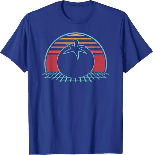 Tomato Vegetable Gardener Retro Vintage 80s Style Gift T-Shirt - T-Shirt | Royal