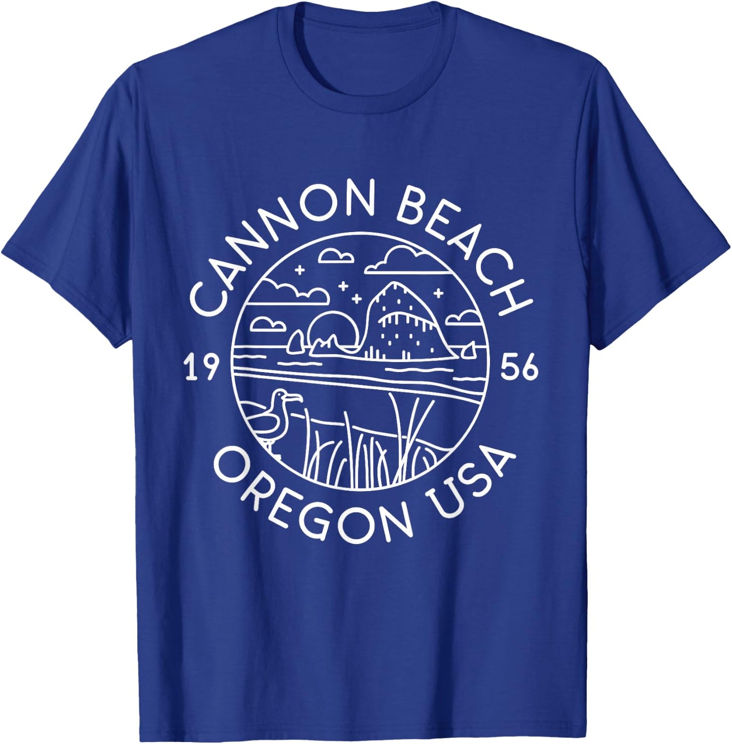Cannon Beach 1956 Oregon Clatsop T-Shirt - T-Shirt | Royal