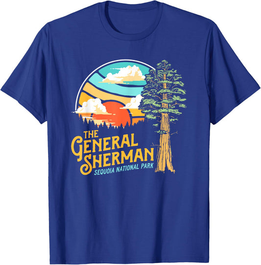 Vintage General Sherman Sequoia National Park Retro Graphic T-Shirt - T-Shirt | Royal