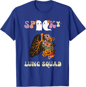 Spooky Lung Squad Respiratory Therapist Halloween T-Shirt - T-Shirt | Royal