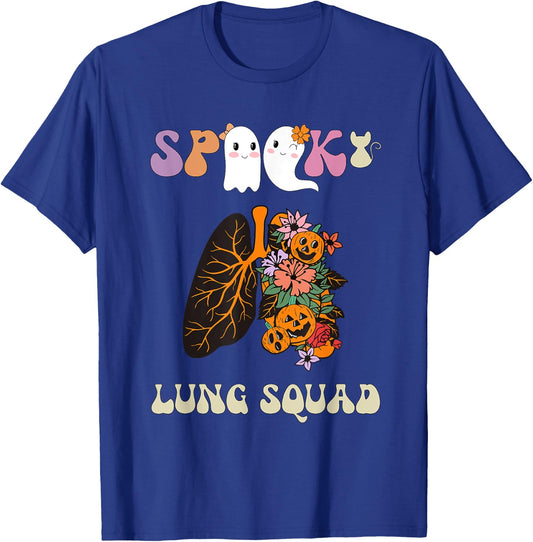 Spooky Lung Squad Respiratory Therapist Halloween T-Shirt - T-Shirt | Royal