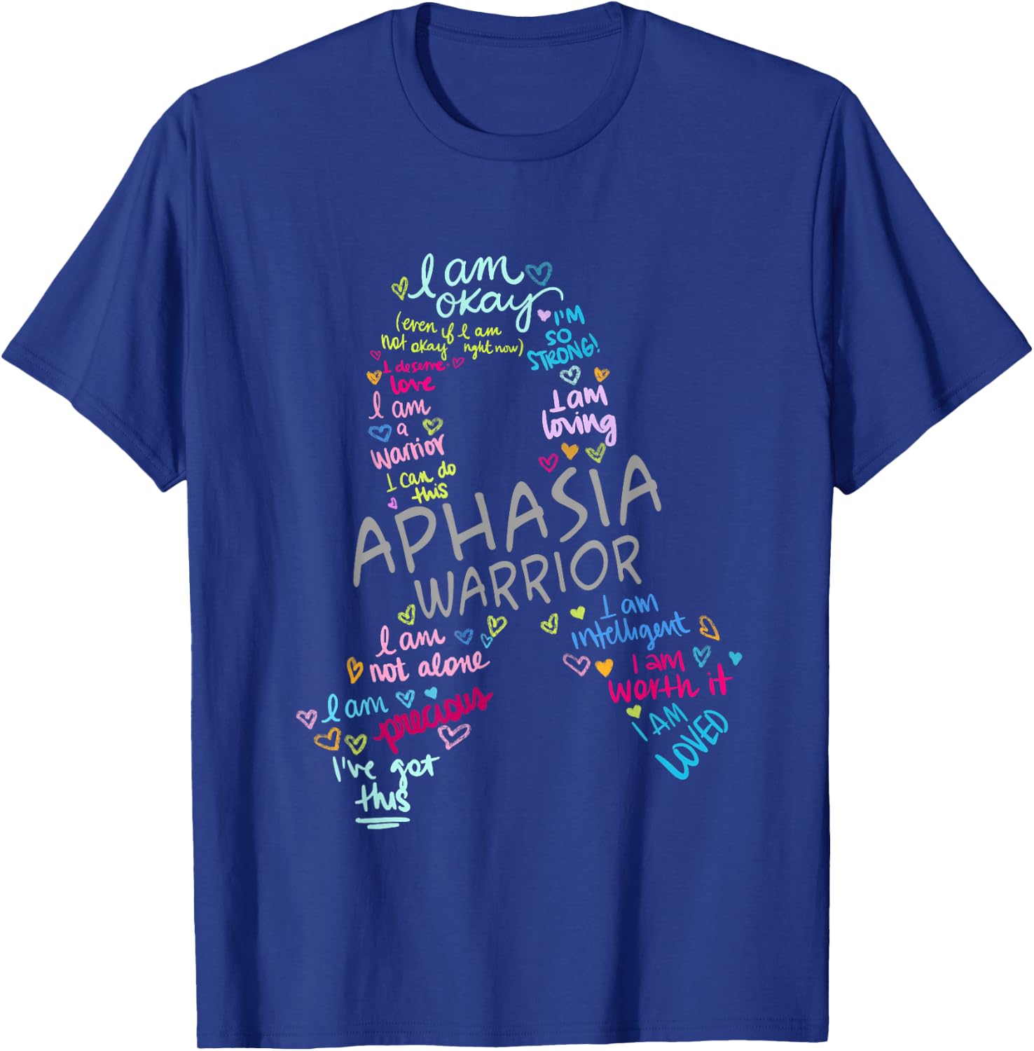 We Wear Gray Ribbon Aphasia Warrior Awareness In June T-Shirt - T-Shirt | Royal