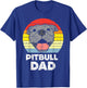 Pitbull Dad Sunset Retro Pittie Pitty Pet Dog Owner Men Gift T-Shirt - T-Shirt | Royal