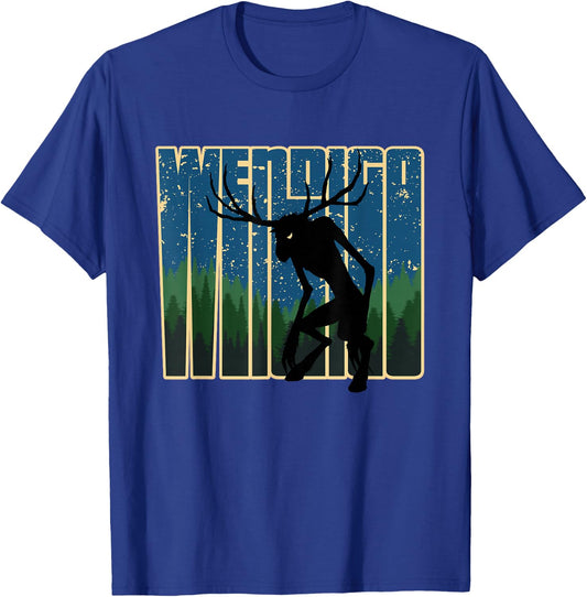 Retro Wendigo - Original Skinwalker Cryptid Spirit Artwork T-Shirt - T-Shirt | Royal