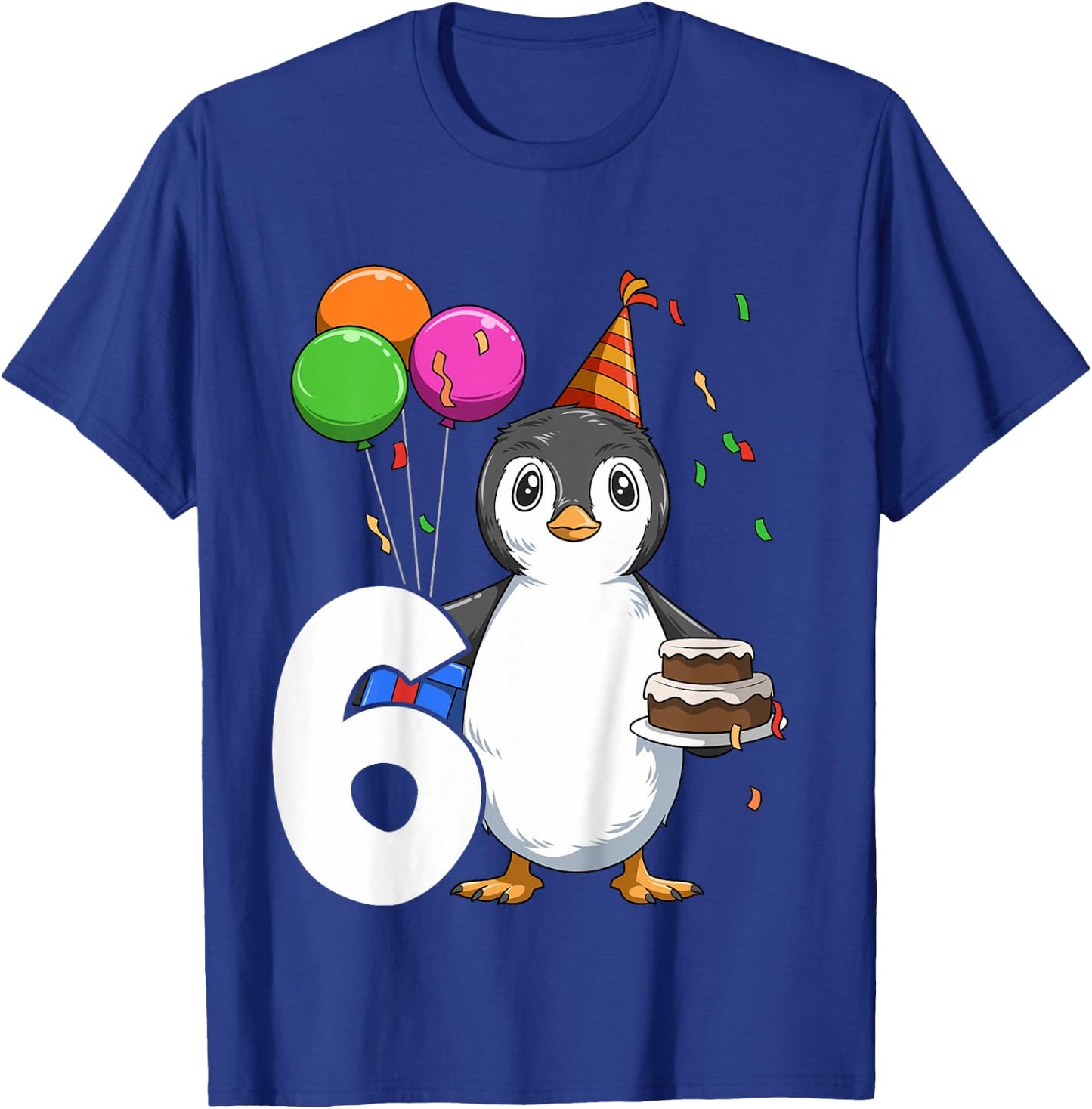Penguin Birthday 6 Penguin 6th Birthday Outfit Penguin Party T-Shirt - T-Shirt | Royal