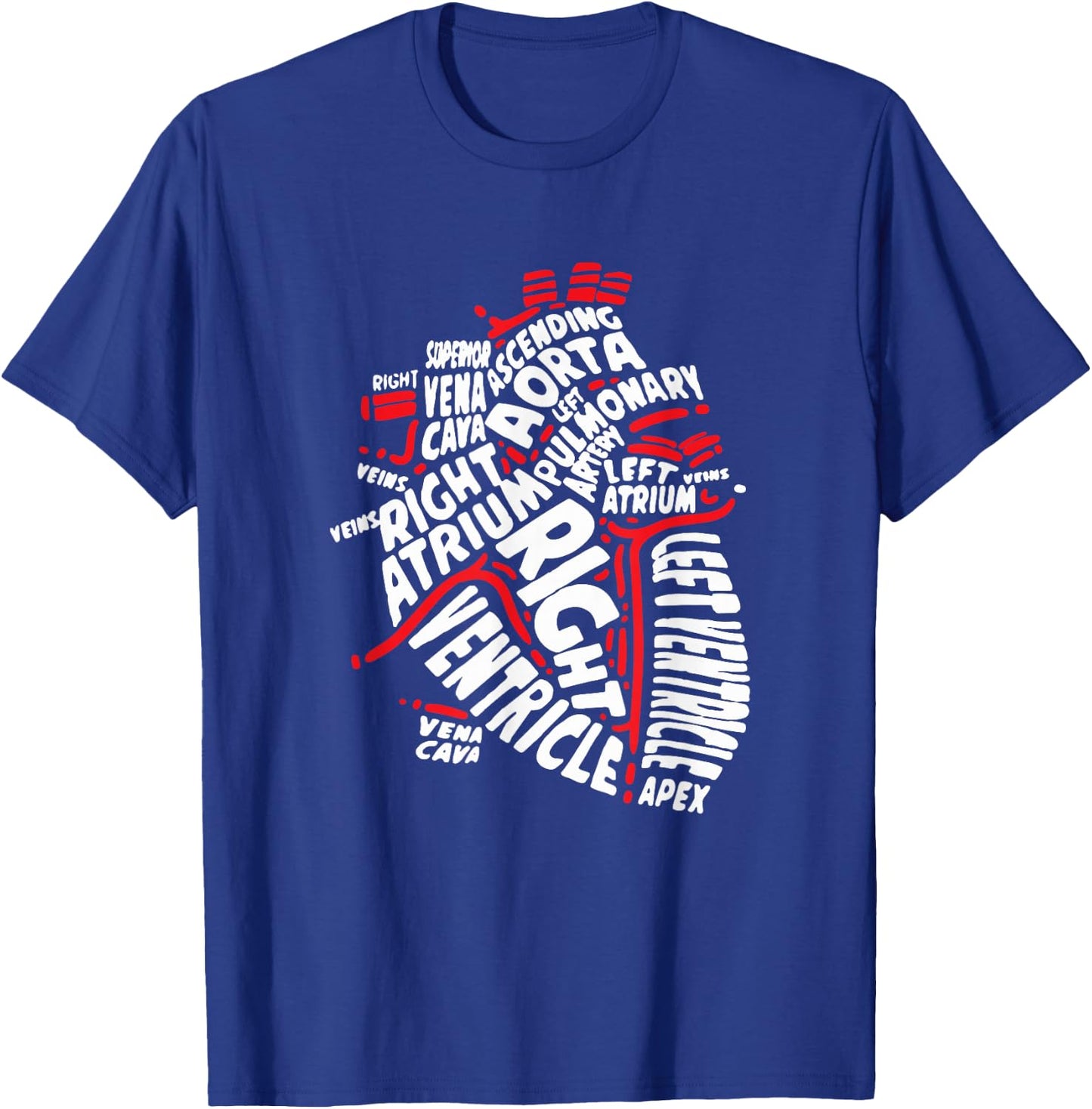 Anatomical Heart Medical Parts of Heart Anatomy T-Shirt - T-Shirt | Royal