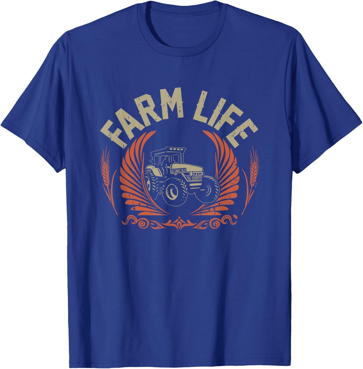Vintage Farmer Shirt Men Tractor Gift Boys Farm Rancher T-Shirt - T-Shirt | Royal