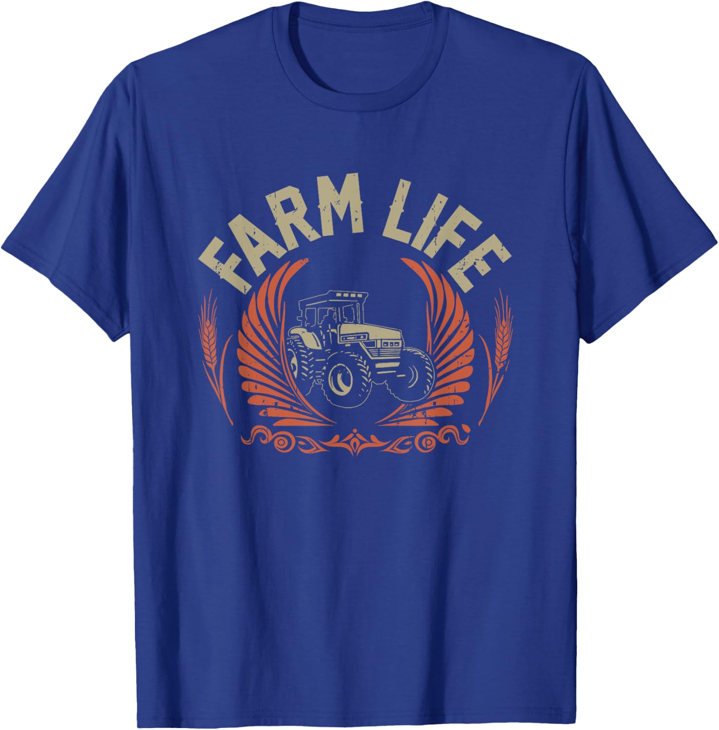 Vintage Farmer Shirt Men Tractor Gift Boys Farm Rancher T-Shirt - T-Shirt | Royal
