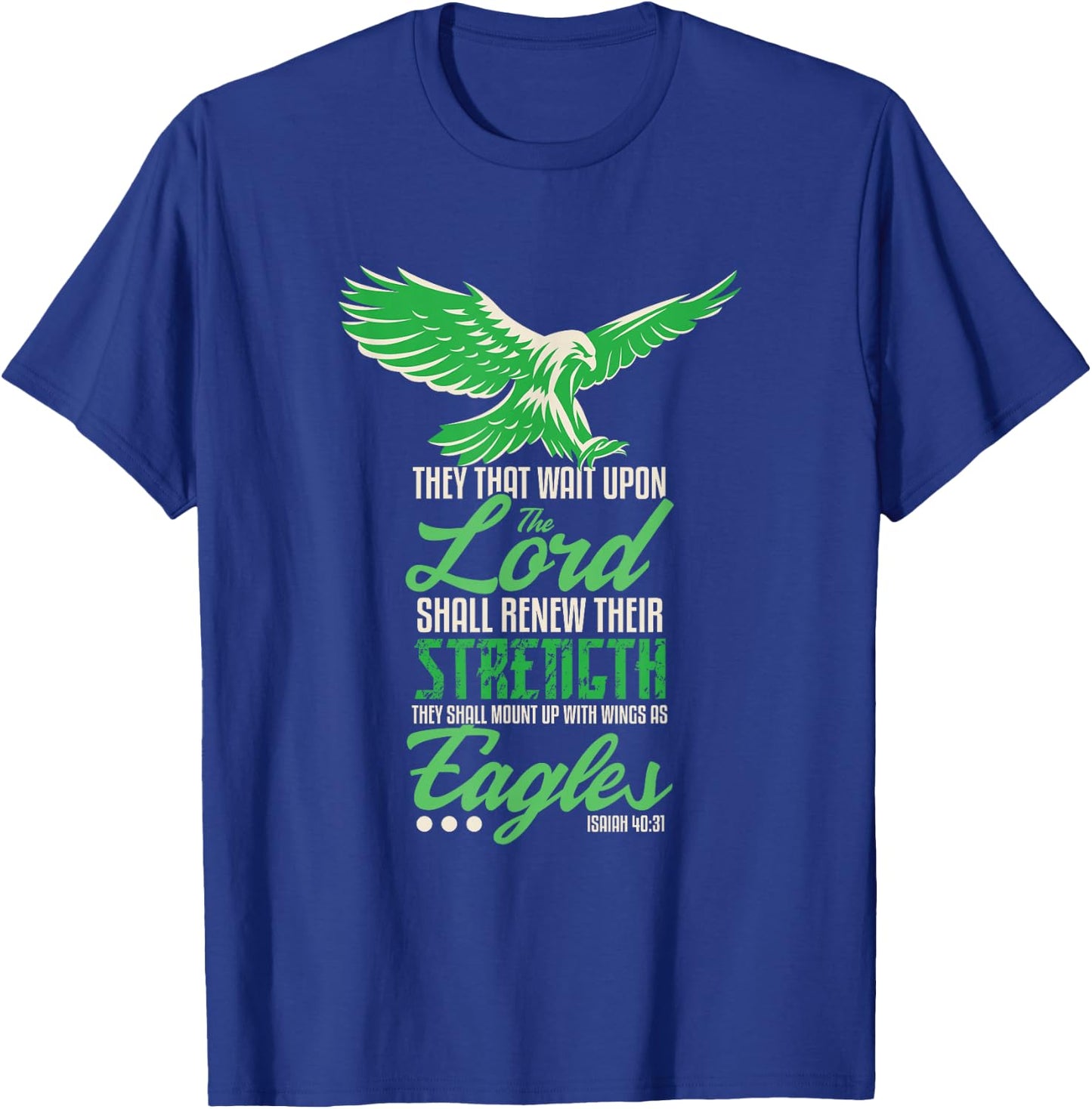 Wings like Eagle Isaja 40 31 Christian Bible Station T-Shirt - T-Shirt | Royal