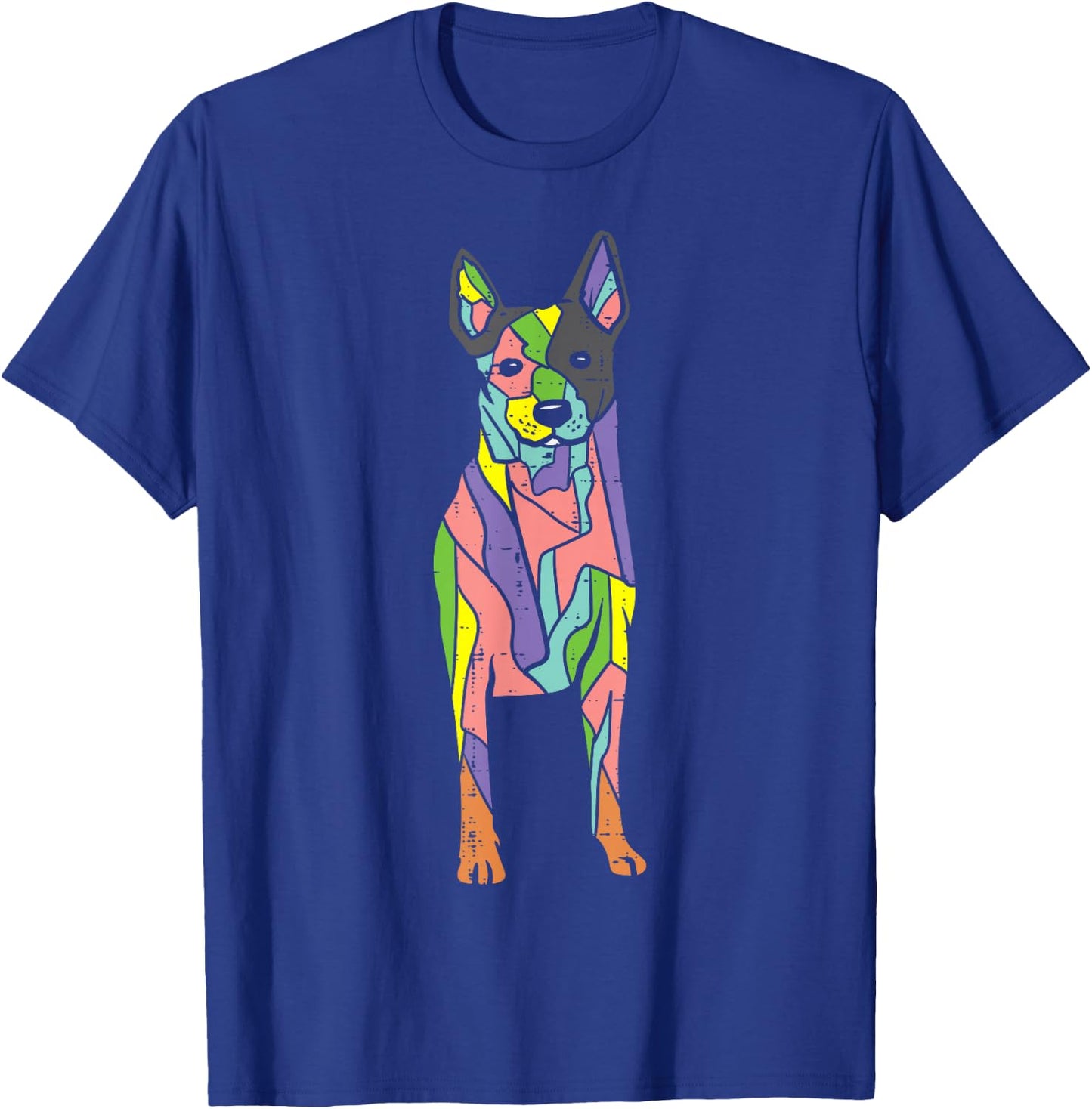 Colorful Heeler Cute Blue Red Australian Cattle Dog Art Gift T-Shirt - T-Shirt | Royal