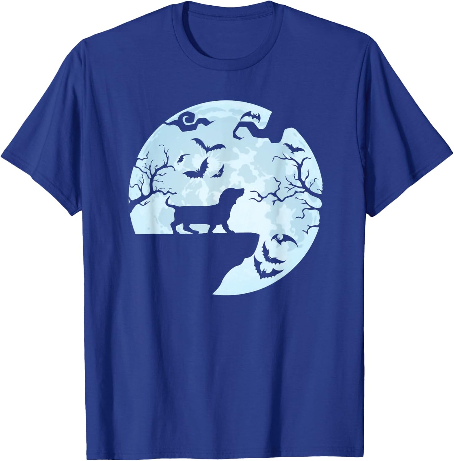 Dachshund And Moon Halloween For Dachshund Lovers T-Shirt - T-Shirt | Royal