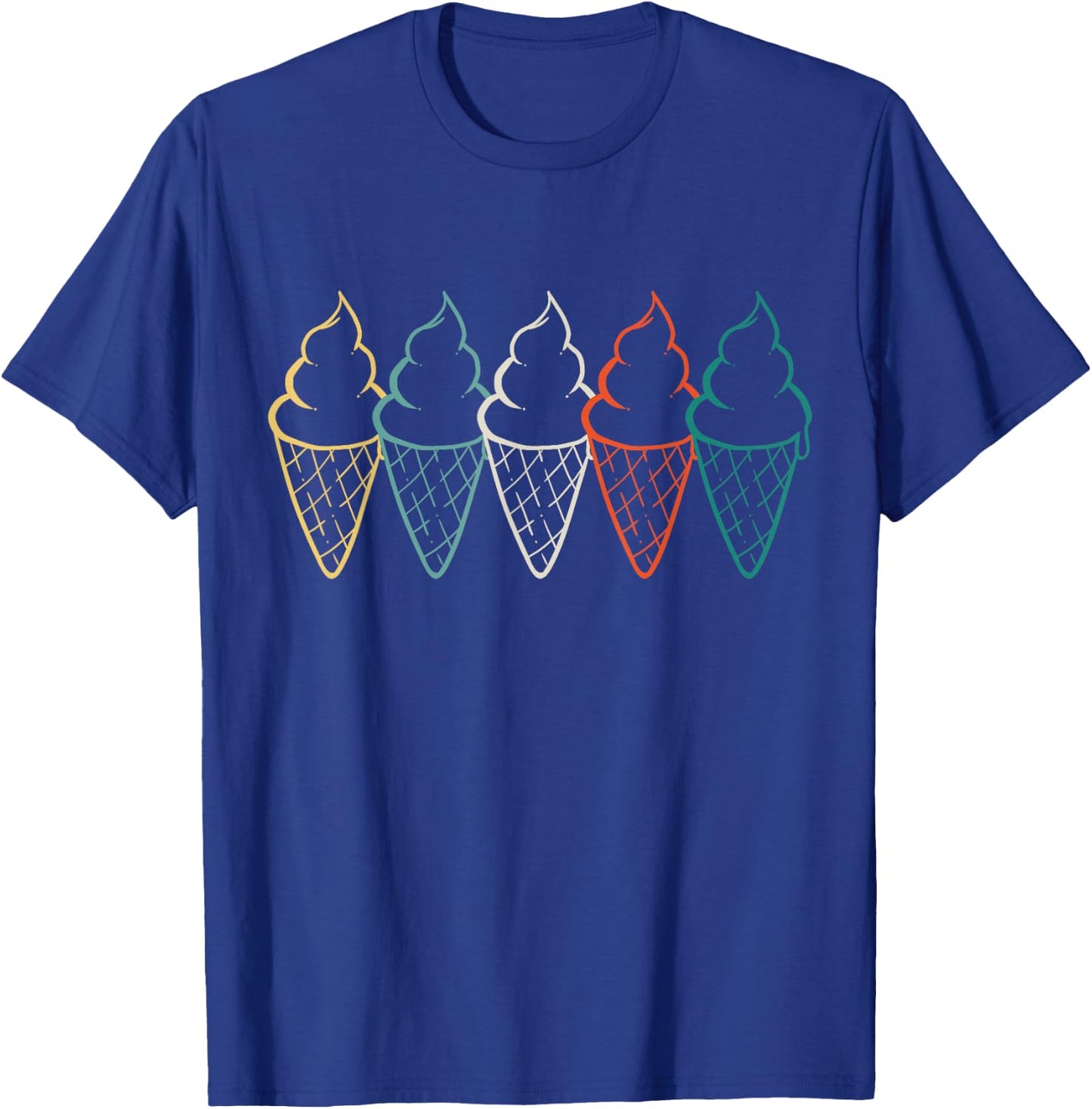 Ice Cream Cones Retro T-Shirt - T-Shirt | Royal