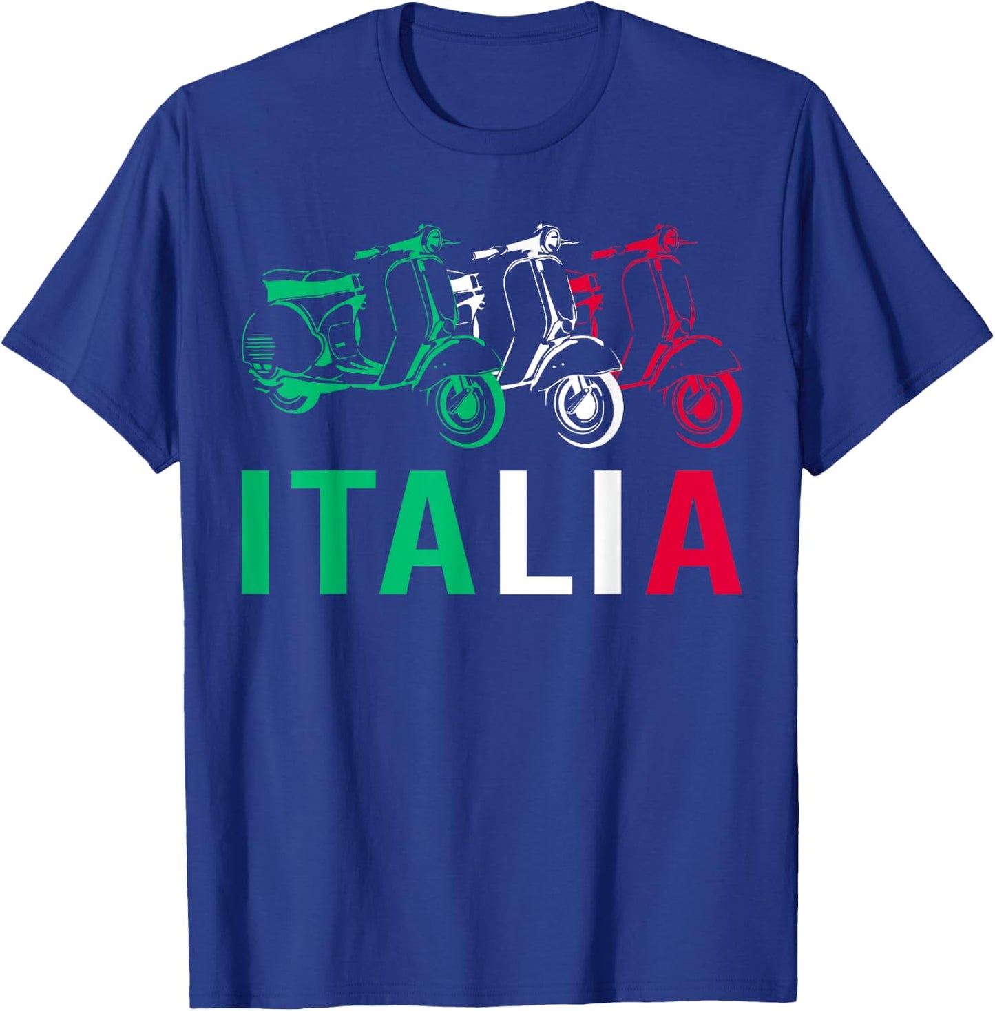 Italia Vintage Scooter Funny Italian Flag Scoot Lover Gift T-Shirt - T-Shirt | Royal